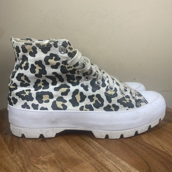 Converse Chuck Taylor All Star Lugged Leopard Womens Animal Print Size 9 Shoes - Picture 5 of 9